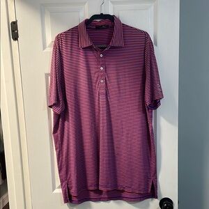 RLX Ralph Lauren  - Mens - Striped Polo Shirt - Blue  and Orange/peach - XL
